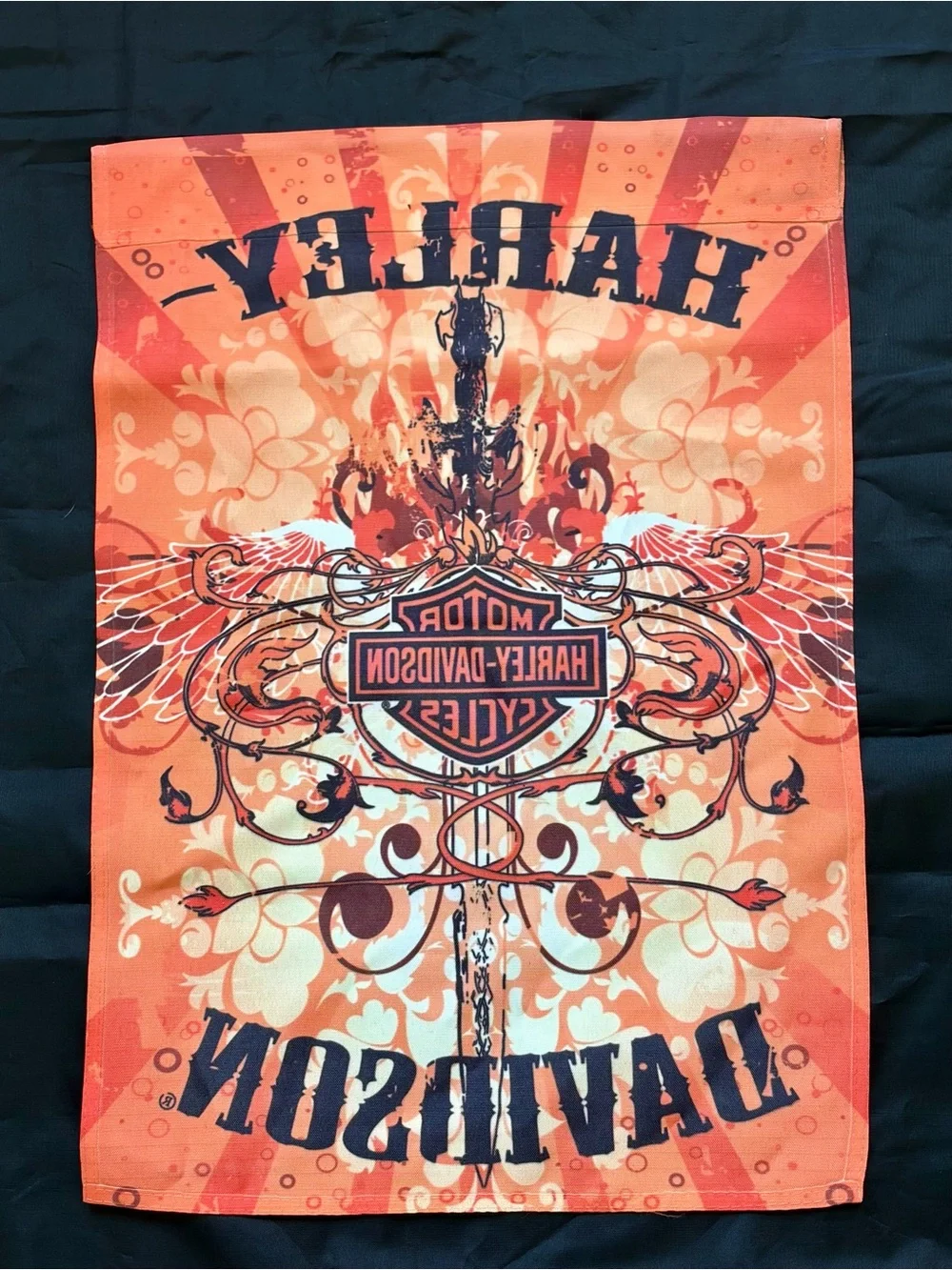 Vintage 2009 Harley-Davidson Garden Flag Bar & Shield Eagle Sword